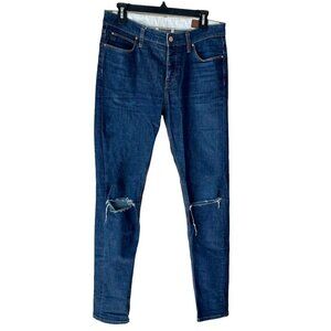 ASOS Jeans Distressed Button‎ Fly 30 Excellent Condition Medium Blue Denim